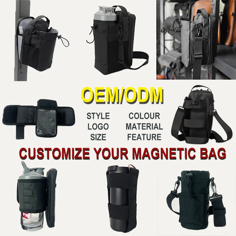 Magnetic Sports Crossbody Bag with Water Bottle Pocket, Perfect Gym Style, Detachable Straps, Practical Design
