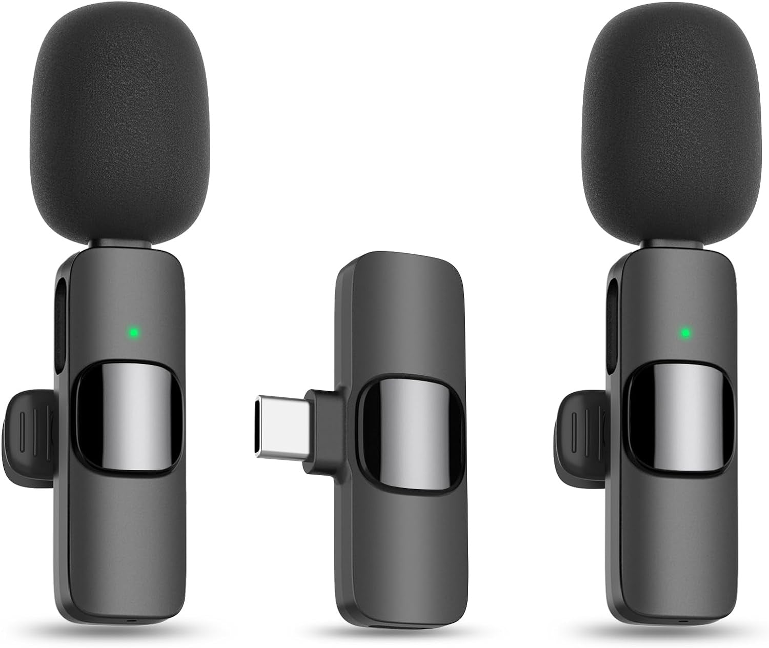 Wireless Lavalier Microphone, Type - C IPhone 15, 16, Rechargeable Wireless Microphone For Video Recording, Game Live Streaming, Interview, Vlog